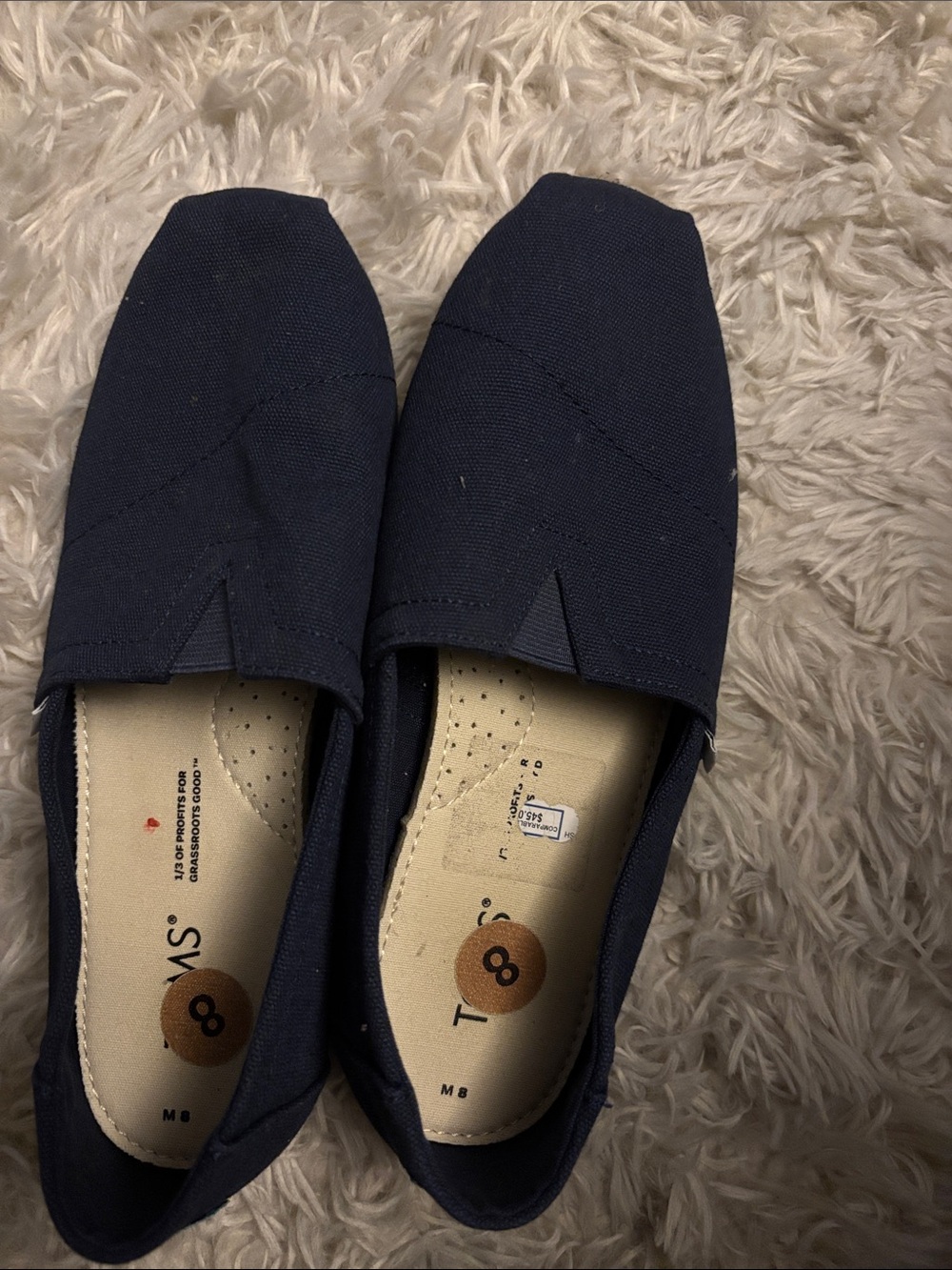 Tom’s shoes women size 8 navy blue flats